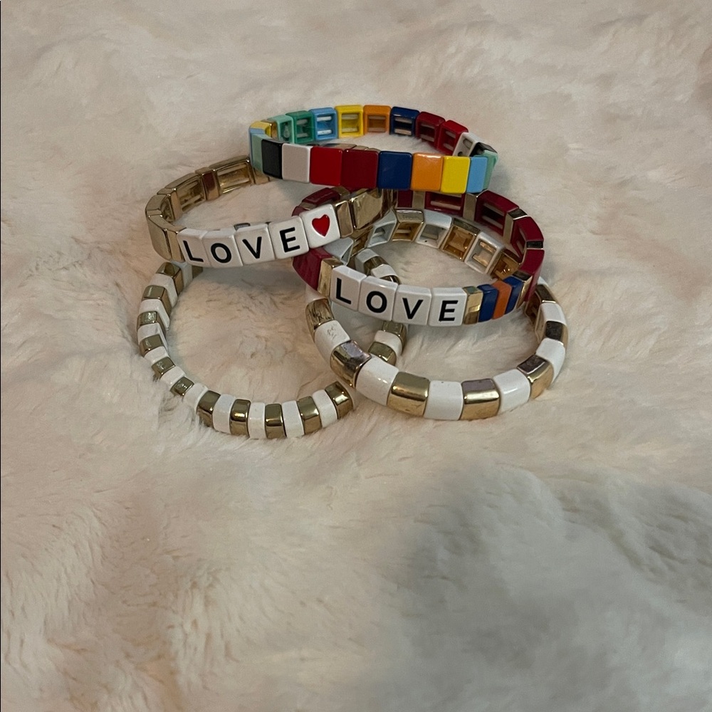 Colorful Love Beaded Bracelets Set